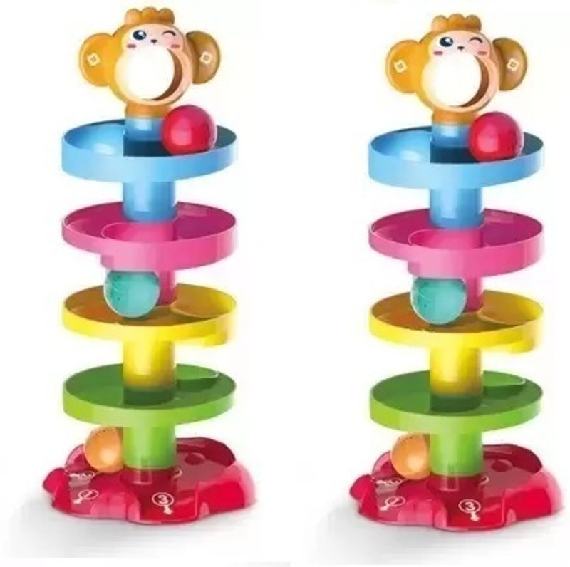 AmtiQ 5 Layer Ball Drop and roll Swirling Tower for Baby and Toddler Toys(Multicolor)