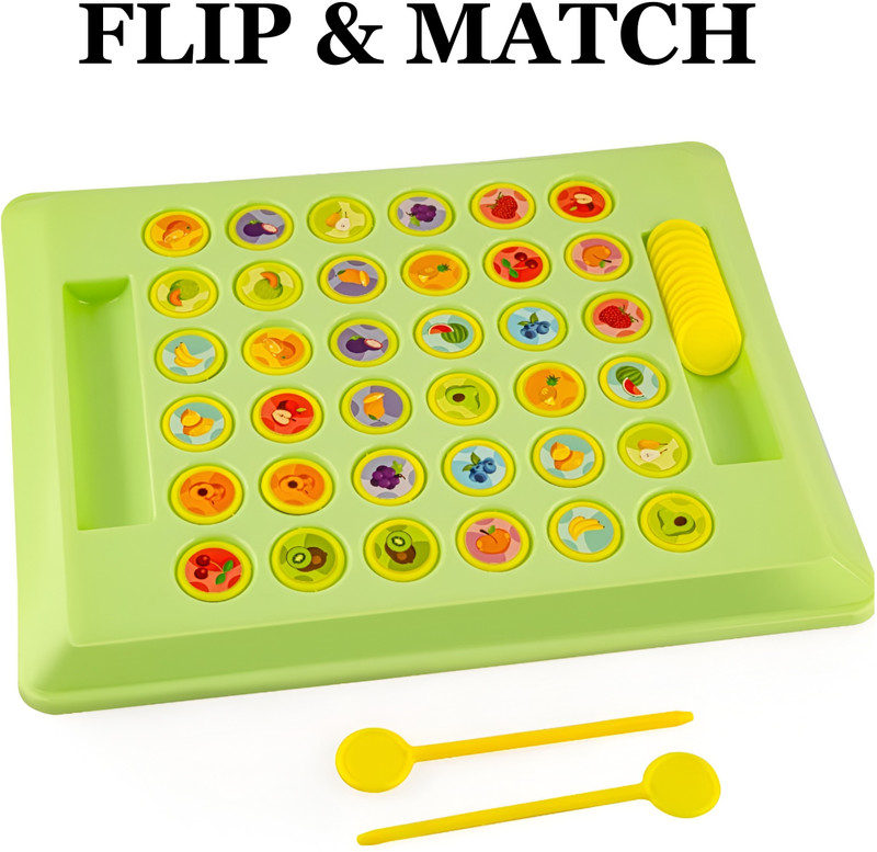 BATLIBOI Flip & Match Memory Game For Kids | Fun Brain Development Puzzle Board Toy(Green)