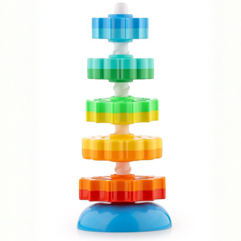 Luxen Rainbow Stacking Rings Toy, Educational Montessori Sensory Development Tower(Multicolor)
