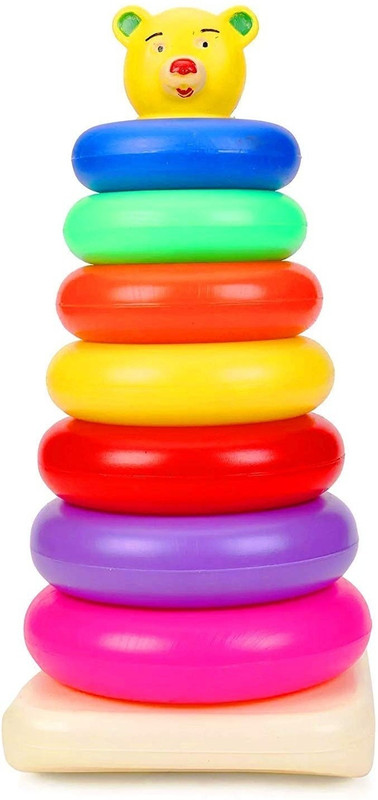 SAISHISHYA ENTERPRISE MMT Teddy 7 Rings (Big), Brilliant Basics Rock-a-Stack, Multicolor | Kids Learning, Stacking, Colors, Shapes, Designs(Multicolor)