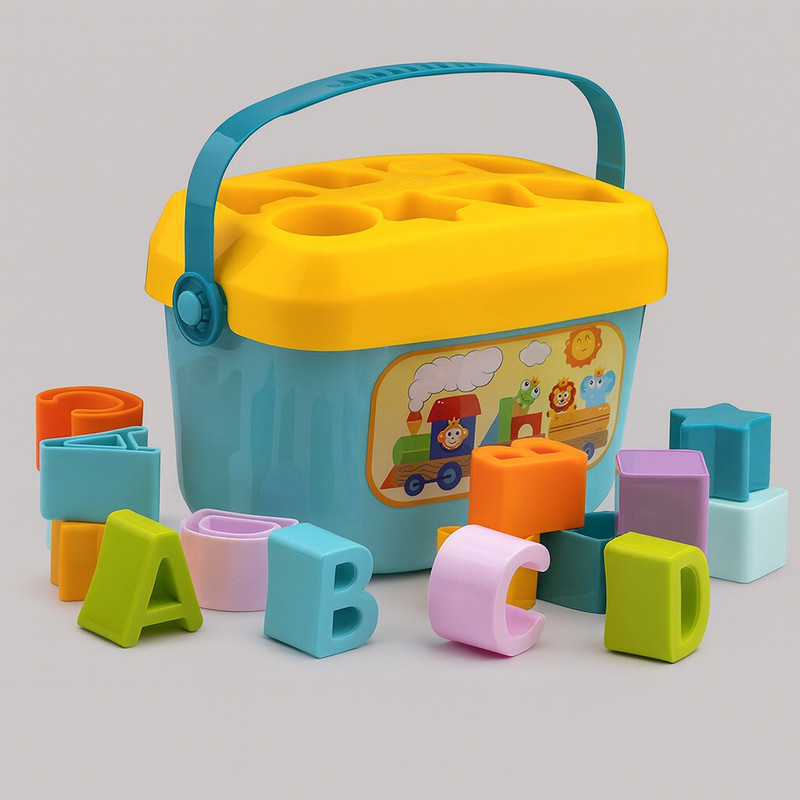 Meetul Enterprise Baby's First Block 16 Alphabet & Blocks Educational Toy for Kids & Baby Girl-Boy(Multicolor)