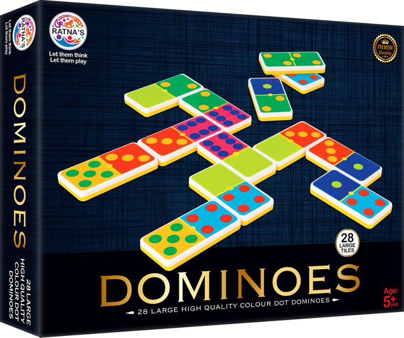 Ratnas Dominoes (1918) Color Dot Domino's Game(Multicolor)