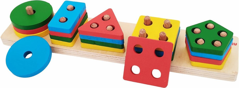 WUDLY Wooden Shape Sorting Puzzle Toy for Kids | 3D Peg Board (1–4 Years)(Multicolor)