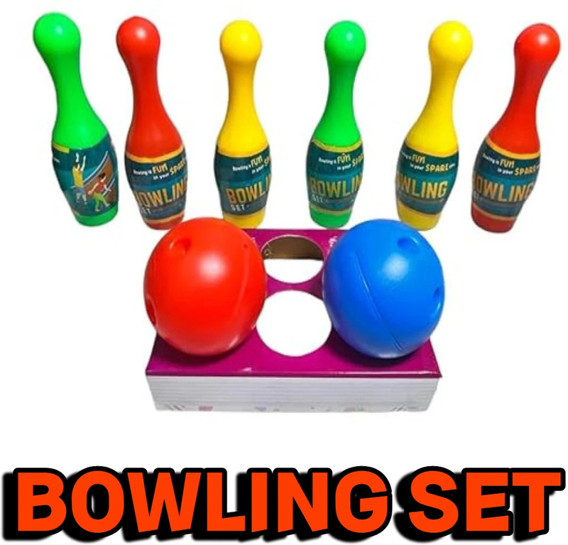 Chaknak 6 Pins and 2 Ball Indoor Outdoor Sports Game for Kids Bowling(Multicolor)