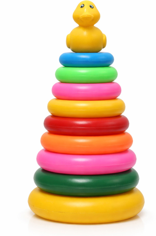 Be bright Baby Stacking Rings Toy with Duck Topper Colorful Rainbow Ring Stacker for Kids(Multicolor)