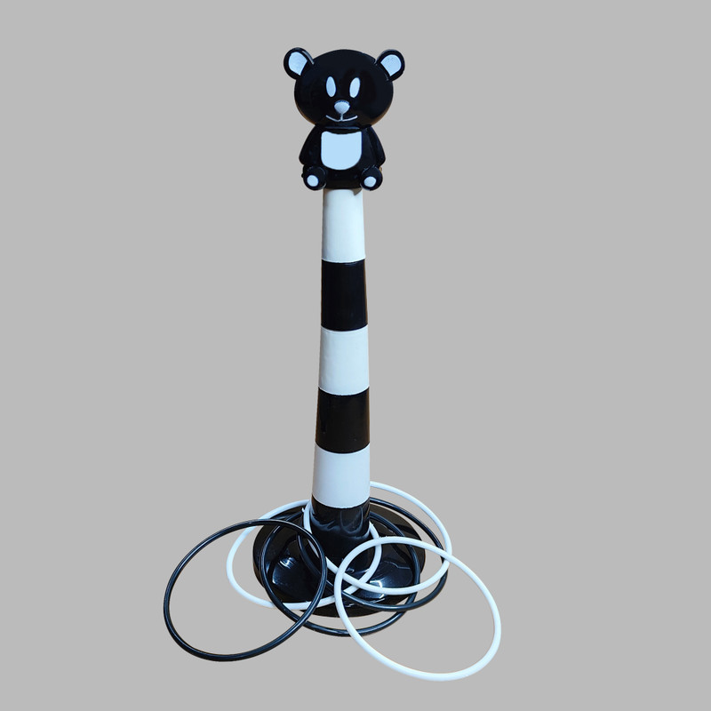 Toy DEKHO 4 in 1 Hoopla 6 Rings Throw Game for Toddlers Kids Fun Indoor Outdoor Activity(Black, White)