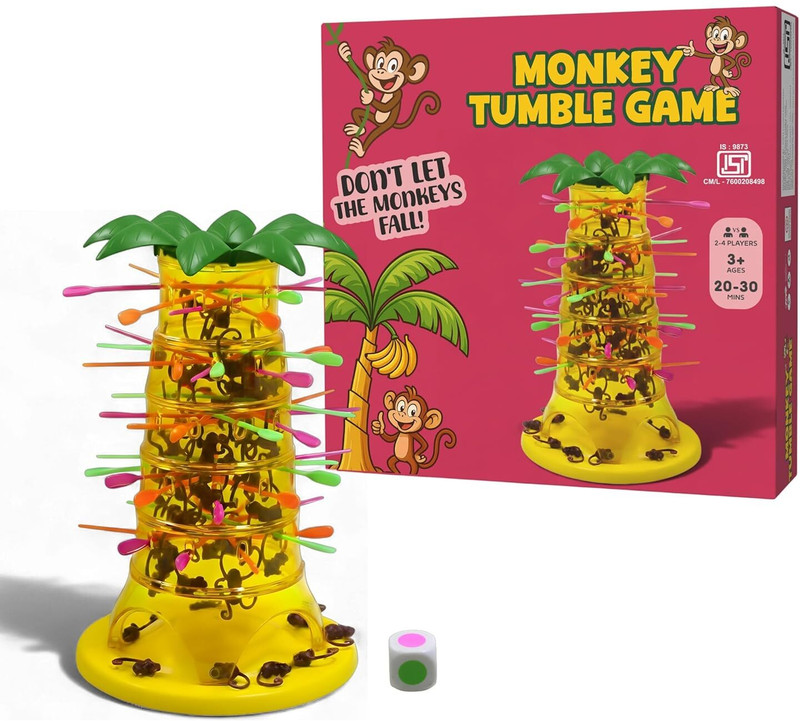 MAIRAAG Monkey Tumble Game for Kids | Fun Family Board Game with Dice(Multicolor)
