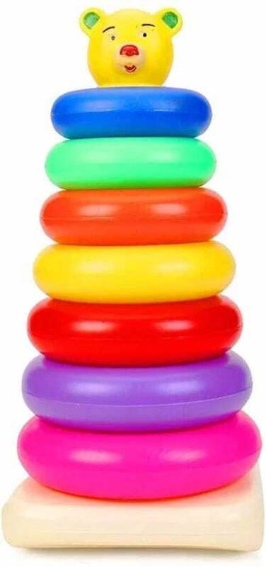 SR Toys eddy Stacking Ring Educational Tower Construction Toy for Toddlers (7 Ring)(Multicolor)