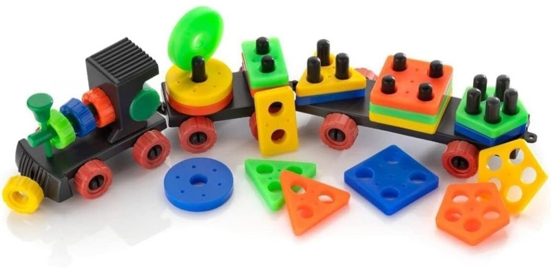 AMB SHAPE SORTING STACKING TOY TRAIN FOR KIDS(Multicolor)