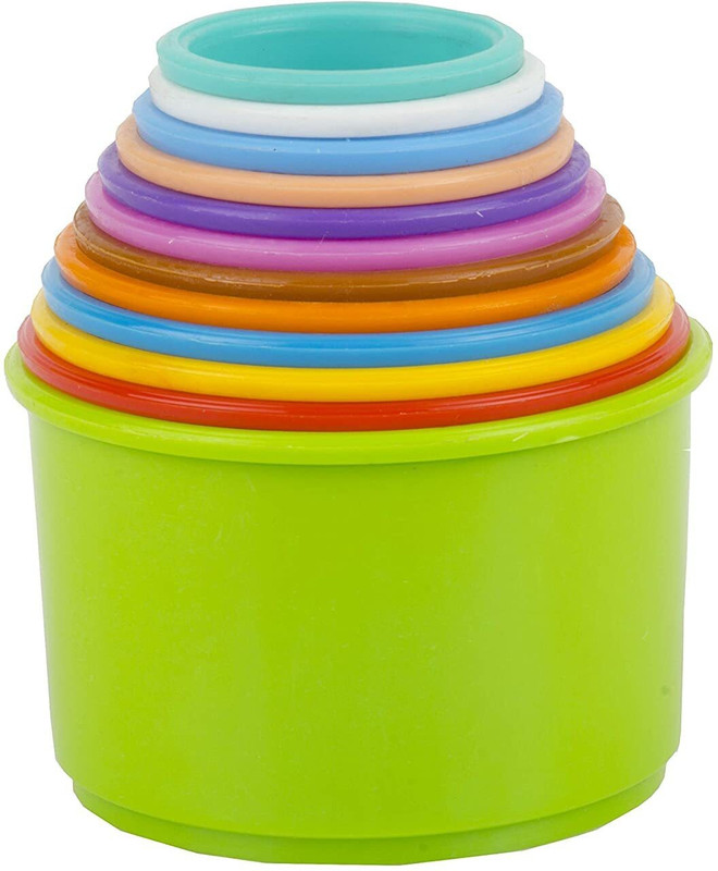 house of fun Build Up Beakers Stacking and Nesting Toy for Kids, 12 Pieces(Multicolor)