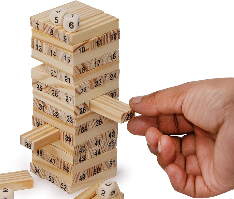 VSINDIA Numbered Tumbling Tower Game(Beige)
