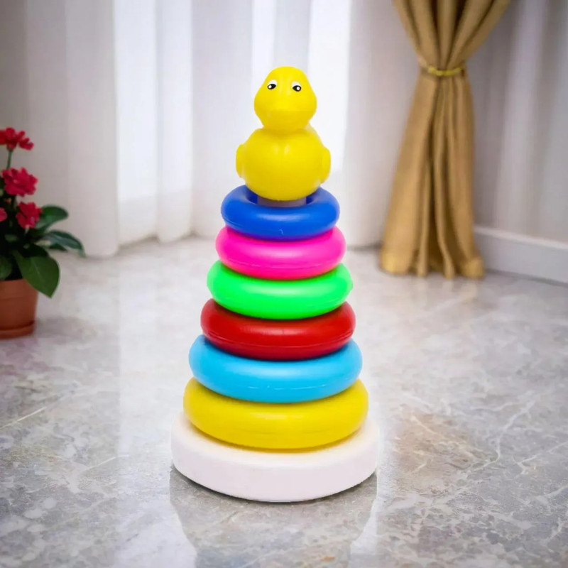 Kidsbuddy Colourful Plastic Non Toxic Attractive Stacking Ring For Baby Kids(Multicolor)