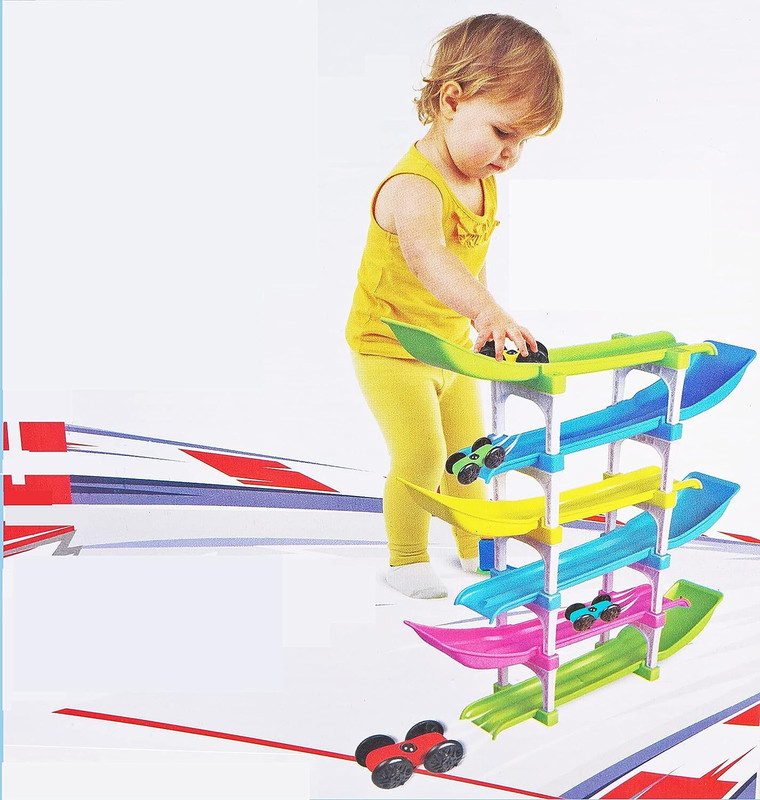 zokato 6 Level Racer Ramp Toy with 4 Car & Sliding Racing Cars(Multicolor)
