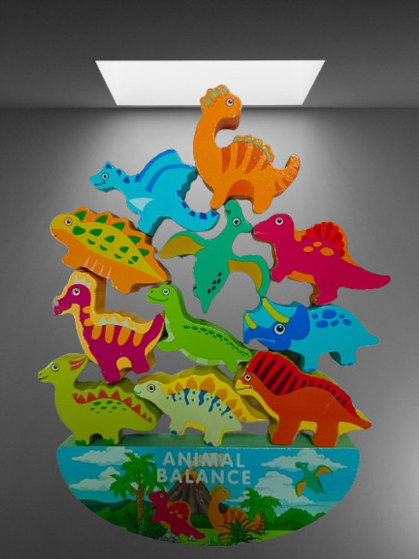Bestie Toys Dinosaur Animal Balance Stacking Toy,(Multicolor)