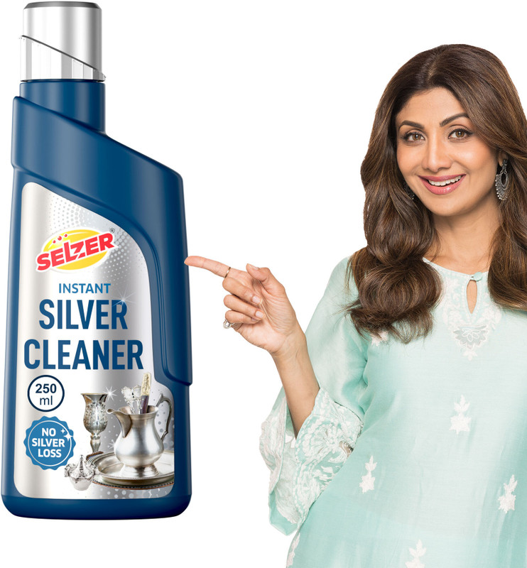 SELZER Instant Silver Cleaning Liquid, Silver Dip Instant Silver Cleaner For Jewellery Stain Remover(250 ml)