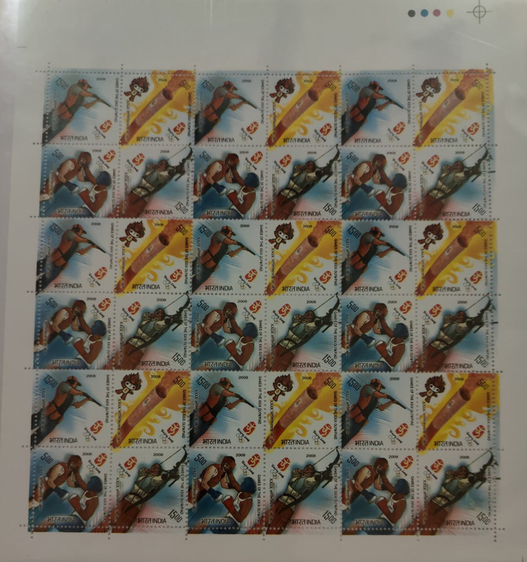 Shobhaphila Se-Tenant Sheet of Bejing Olympic Games ( 8th Aug 2008) Stamp Album(36 Stamps)