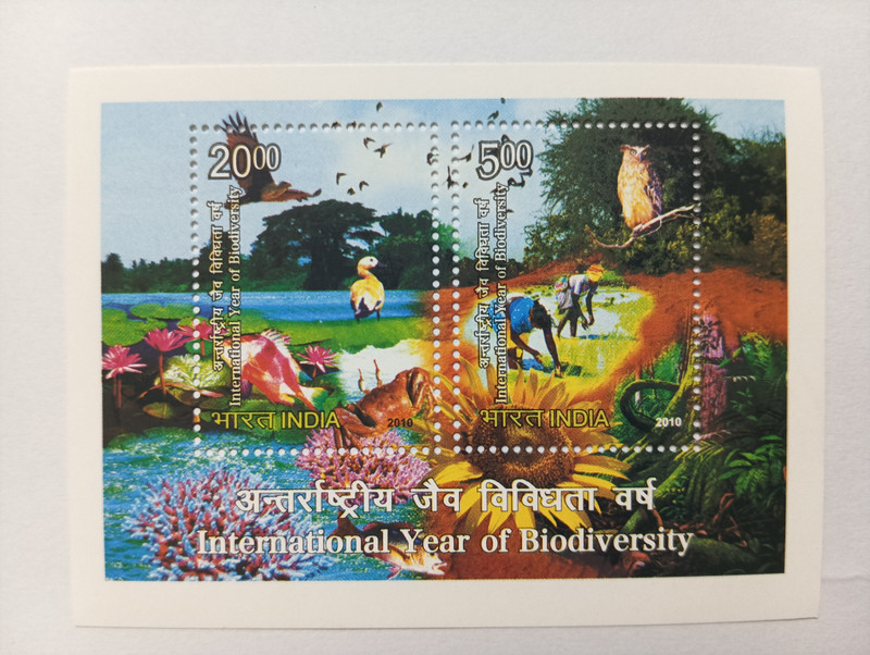 VJS India 2010 - International Year of BIODIVERSITY Stamp Miniature Sheet Stamps(2 Stamps)