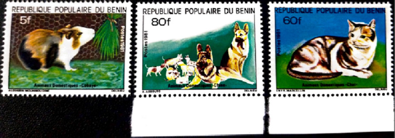 LeoStampsCoins benin-pets-3v-mint Stamps(3 Stamps)