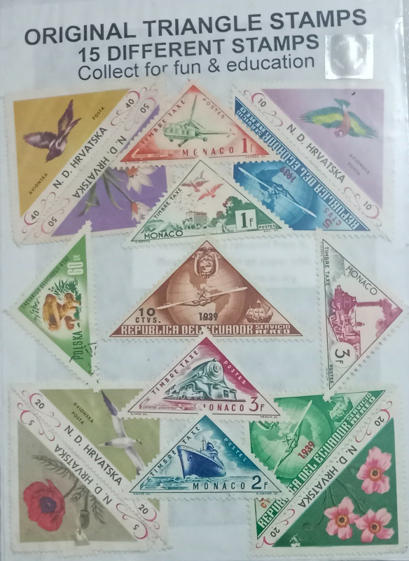 Hop n Shop Original Triangle Postage Stamps(15 Stamps)