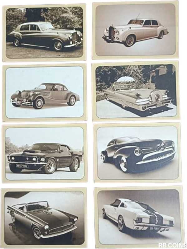 RLS Rare (8) Different Vintage Cars postcards Stamps(8 Stamps)