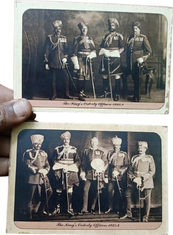 RB COINS Vintage post card The King's Orderly Officers 1925 (2) card Stamps(2 Stamps)