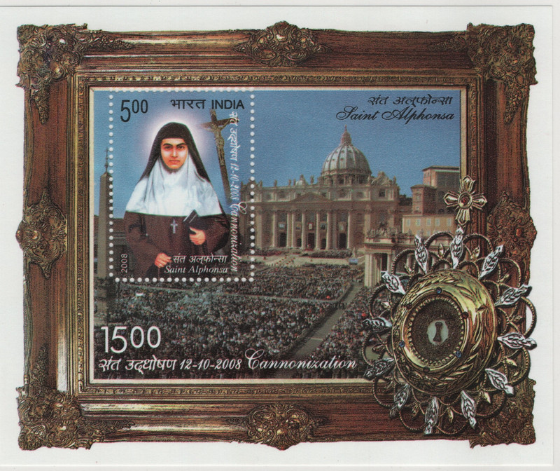 Shobhaphila Saint Alphosa Miniature sheet (16th Nov 2008) Stamp Page Sheet(1 Stamps)