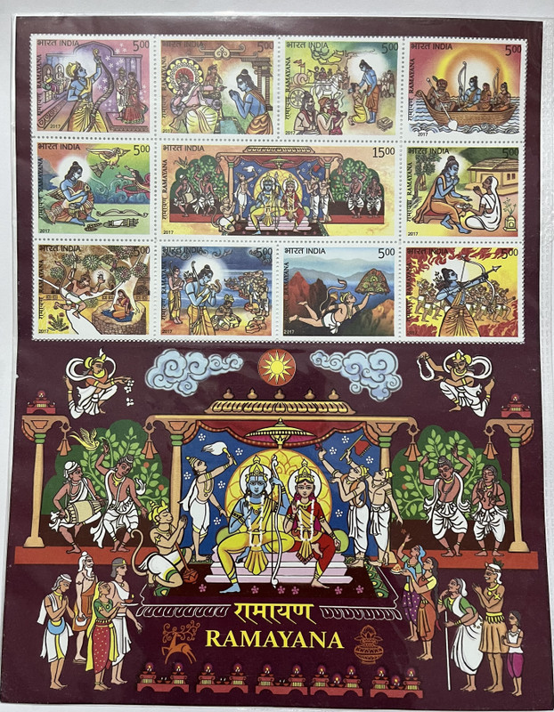 ANTIQUEWAY Miniature Sheet of Ramayan Unused Stamp Page Sheet(11 Stamps)