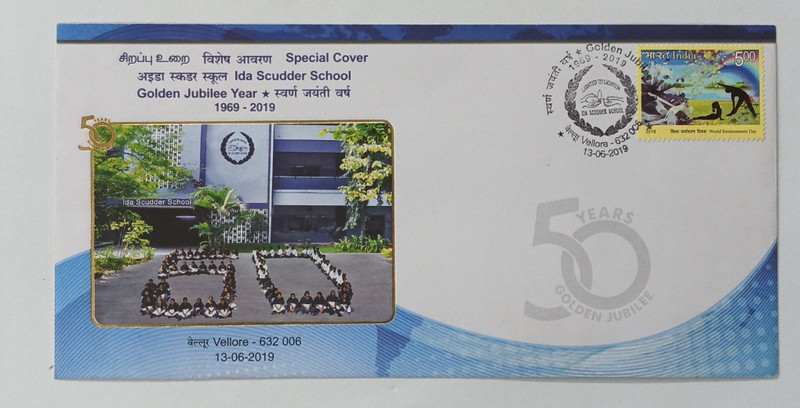 VJS India 2019 Special Cover, Ida Scudder School, Golden Jubilee Year 1969-2019 Stamps(1 Stamps)