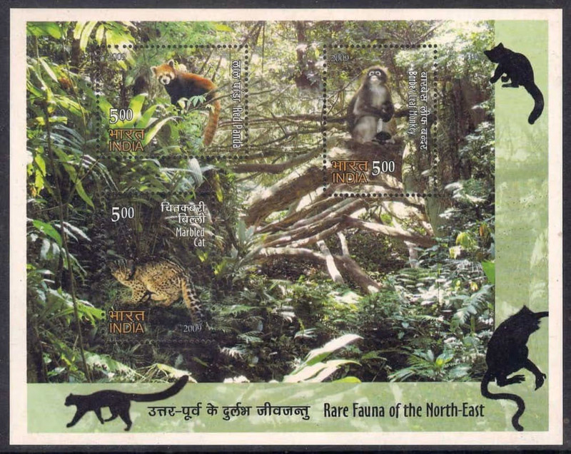 Hop n Shop India 2009 Miniature Stamp Sheet – Rare Fauna of North-East MNH Unhinged Stamps(1 Stamps)
