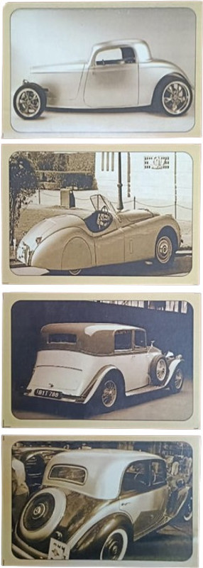 RLS Mini Type Vintage 1923 Cars (4) postcard Rare Collection Stamps(4 Stamps)