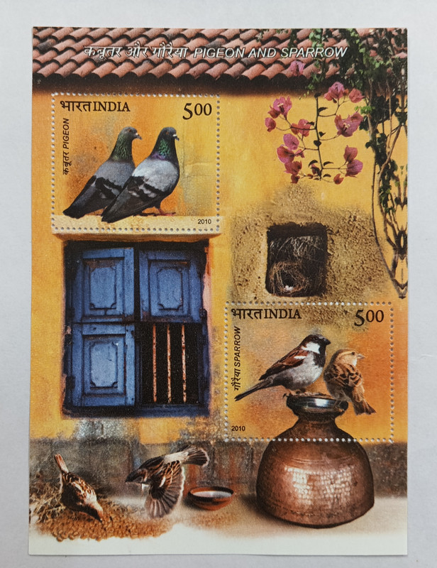 VJS 2010-Pigeon And Sparrow Miniature Sheet Mint Stamps Stamps(2 Stamps)