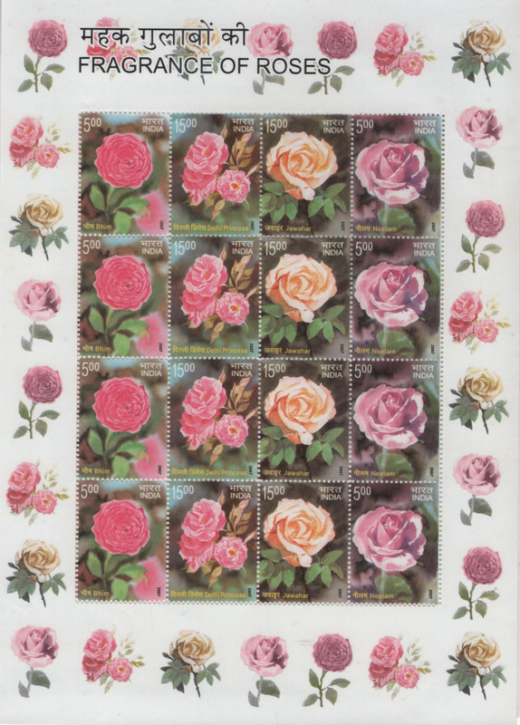 Shobhaphila Sheetlet of Fragnance of Roses 2007 Stamp Album(1 Stamps)