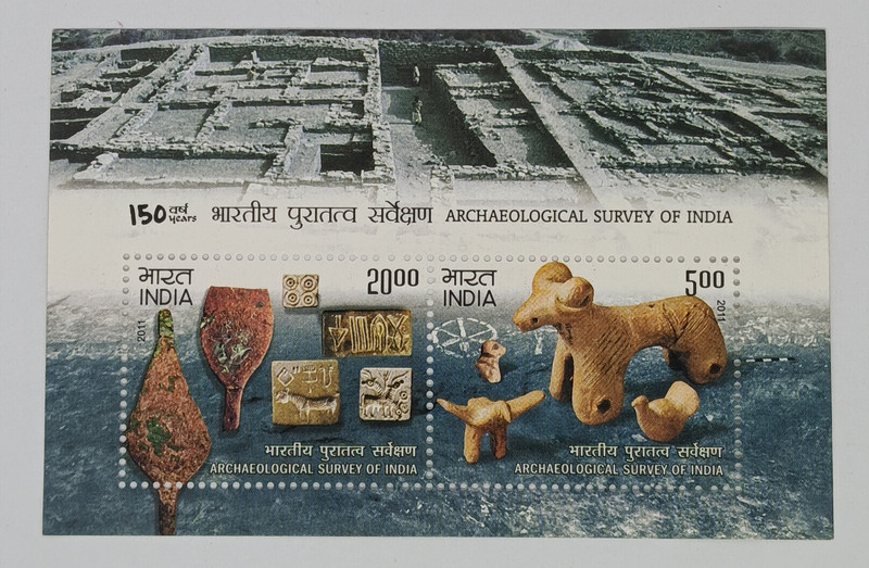 VJS 2011 - Archaeological Survey of India MINIATURE SHEET Stamps (2 Stamps) Stamps(2 Stamps)