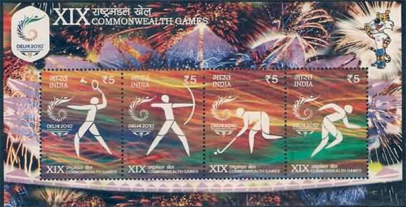 Hop n Shop ndia 2010 Miniature Stamp Sheet – XIX Commonwealth Games Delhi | MNH Unhinged Stamps(1 Stamps)
