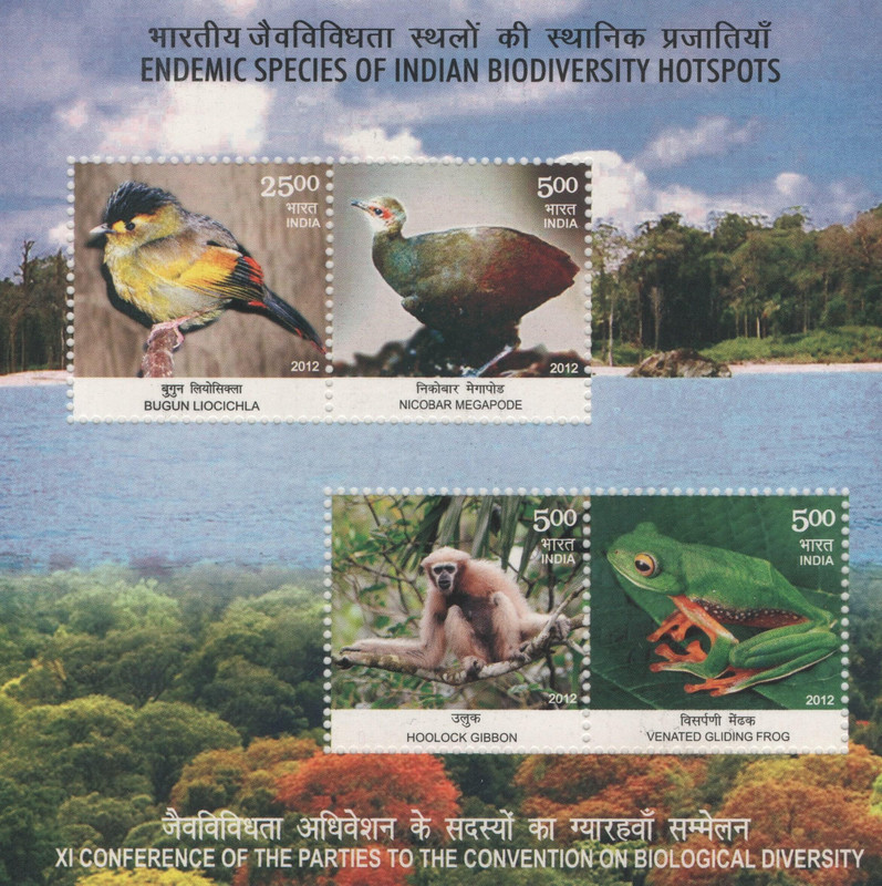 Shobhaphila Endemic Species of Indian Biodiversity Hotspot Miniature Stamp(16th Oct 2012) Stamp Page Sheet(1 Stamps)