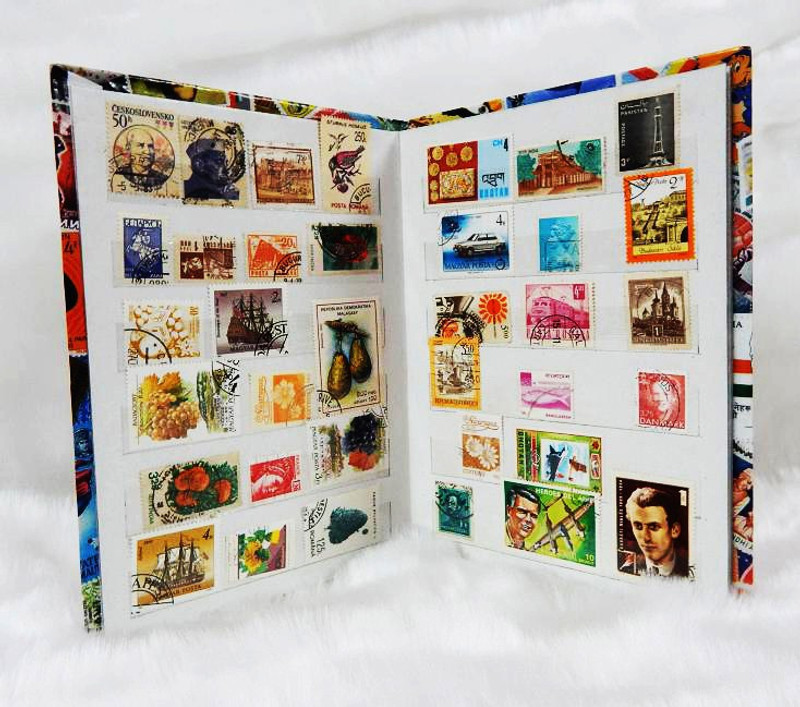 GOLD MINT Stamp Album stock book 20 pages with 500 world stamps gift combo set Stamp Album(500 Stamps)