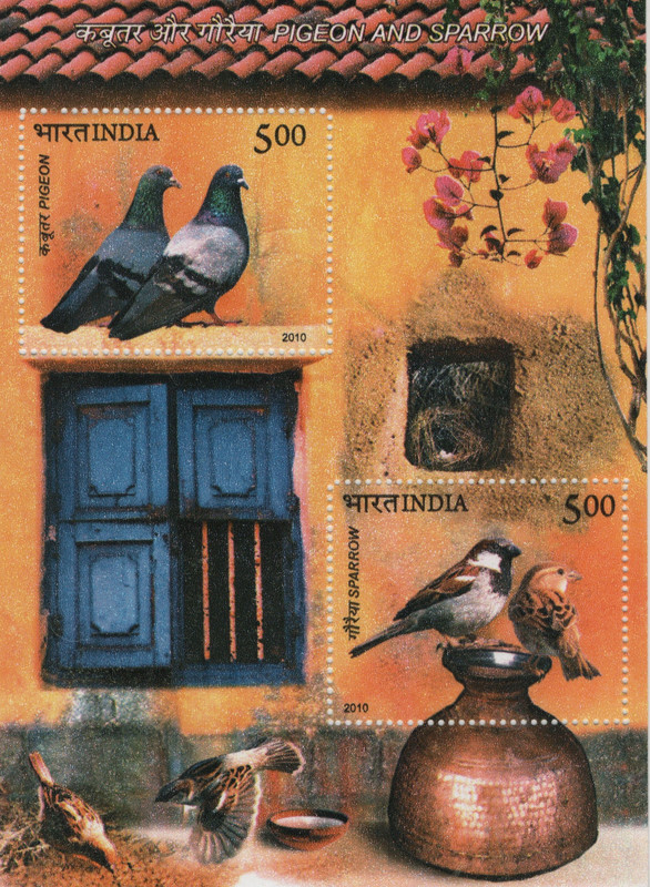 Shobhaphila Piegon n Sparrow Miniature Sheet(9th July 2010) Stamp Page Sheet(1 Stamps)
