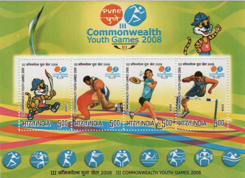 Shobhaphila Commonwealth Youth Games Miniature Sheet Stamp(12th Oct 2008) Stamp Page Sheet(1 Stamps)