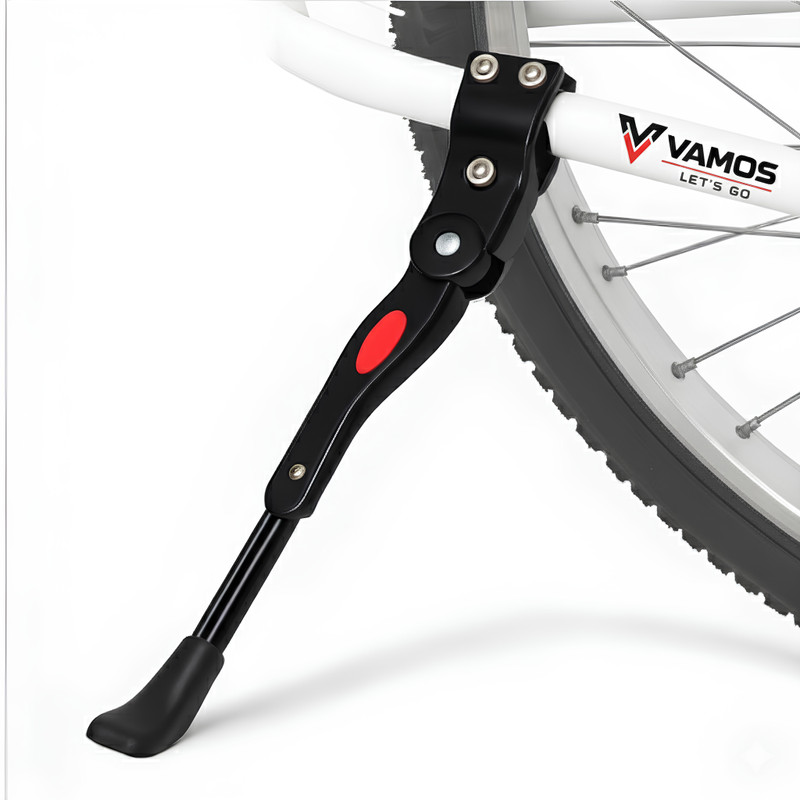 VAMOS Adjustable Alloy Bicycle Kickstand & Cycle Stand for 24–29T MTB & Road Bikes Cycling Stand(Aluminium, Black)