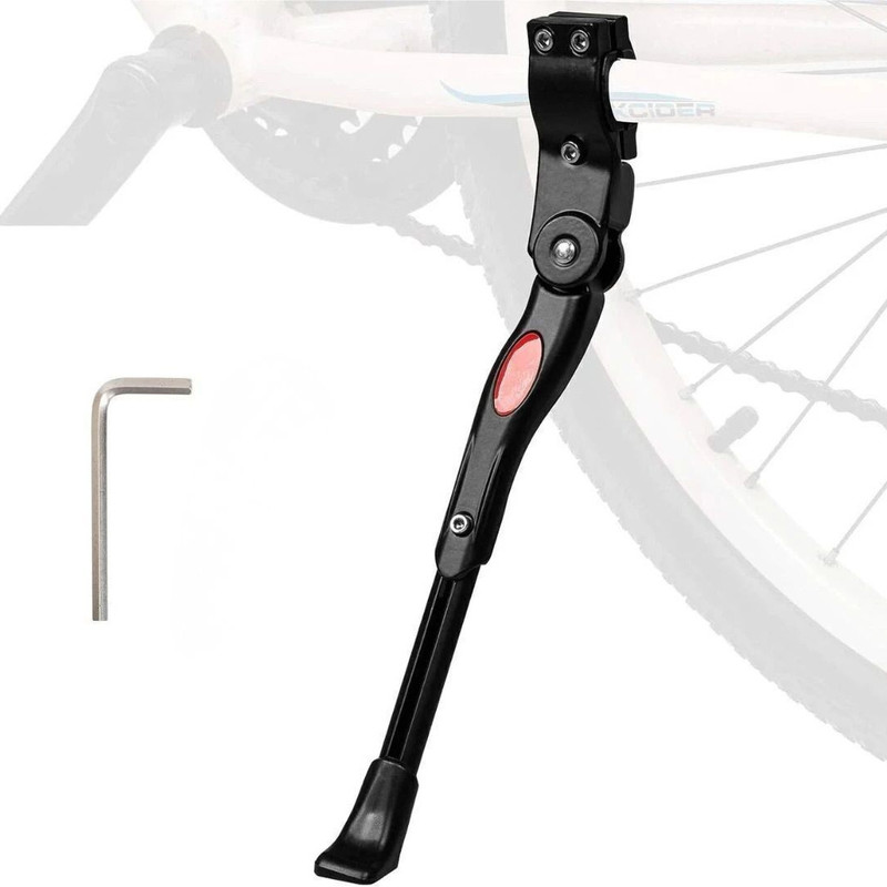 FCC RACING Adjustable Bicycle Kickstand Aluminum Alloy Bicycle Side Kickstand 2 Hexagon Cycling Stand(Aluminium, Black)