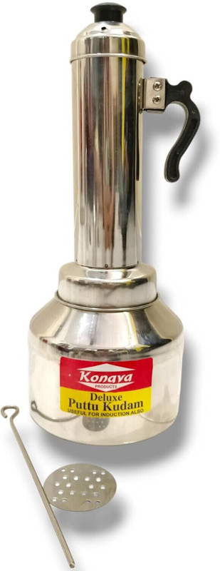 Konava Puttu Kudam Maker Plate Handle Stainless Steel Steamer(1 L)