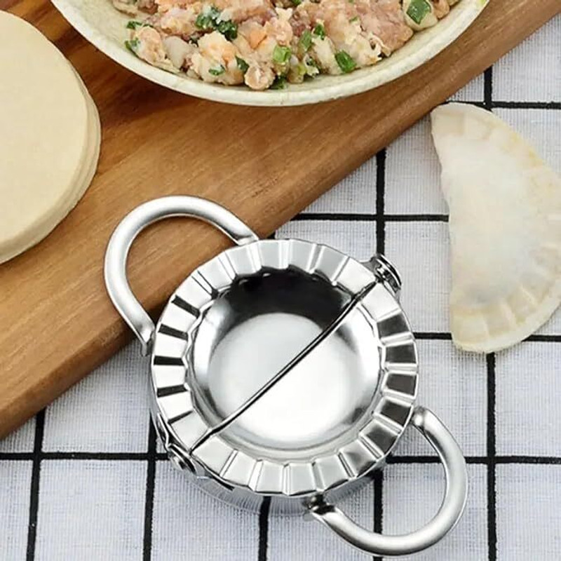 SHRIWAT 3.75" Stainless Steel Dumpling Maker - Large Empanada Press & Ravioli Mold Tool Stainless Steel Steamer(0.05 L)