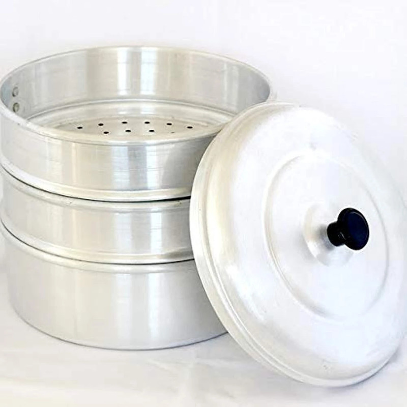 vasundhra momo steamer 8 inch 3 tier Aluminium Steamer(3 L)