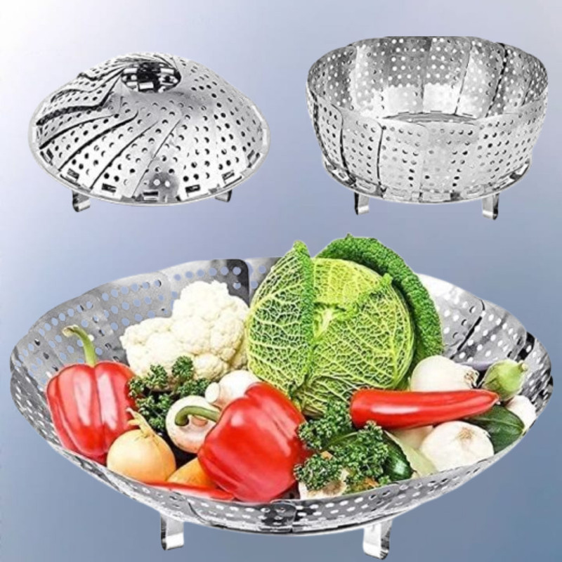 TIADINE Versatile Kitchen Steamer Insert with Heat Resistant Feet Steel Steamer(1 L)