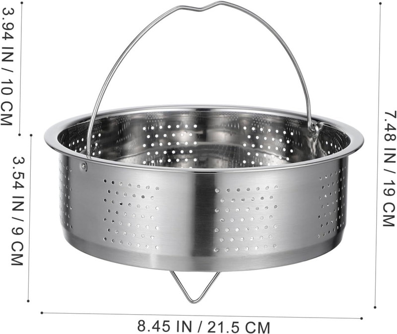 MERCEHIVE Basket with Handle & Fine Mesh || Dishwasher Safe, Stainless Steel Steamer(3 L)