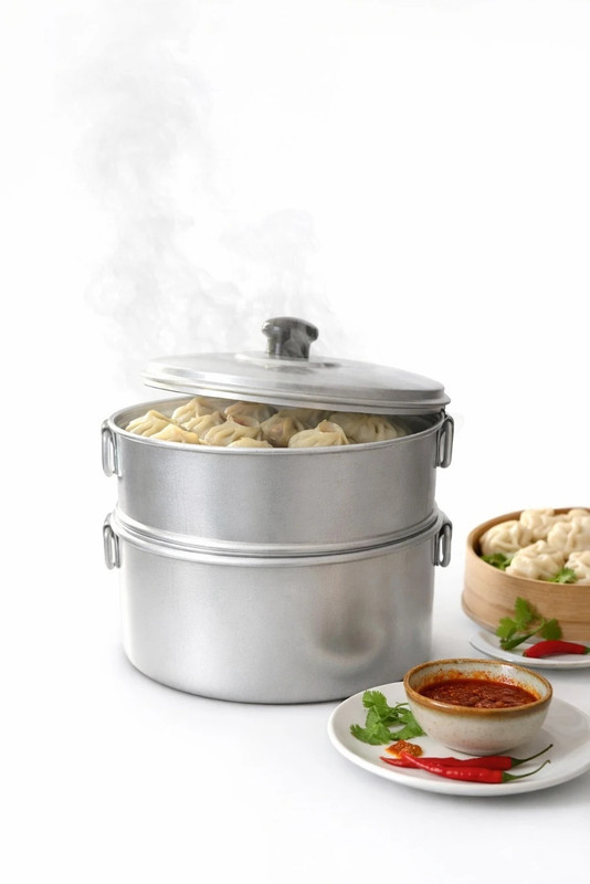SMDE 2Tier Aluminium momos steamer for Vegetable|momos |used for only home Aluminium Steamer(2 L)