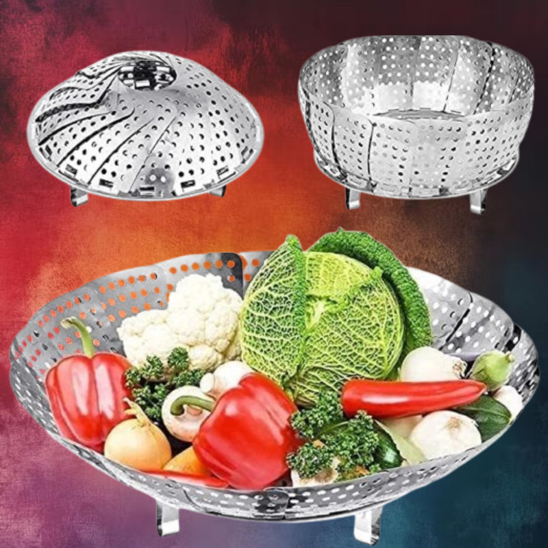 TIADINE Non Reactive Metal Steamer for Pure Flavor Retention Steel Steamer(1 L)