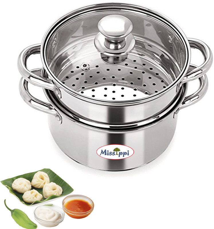 MISSIPPI 2 Tier Steamer Set with Lid|Pasta Steamer|Vegetable|Momo Stainless Steel Steamer(4.5 L)