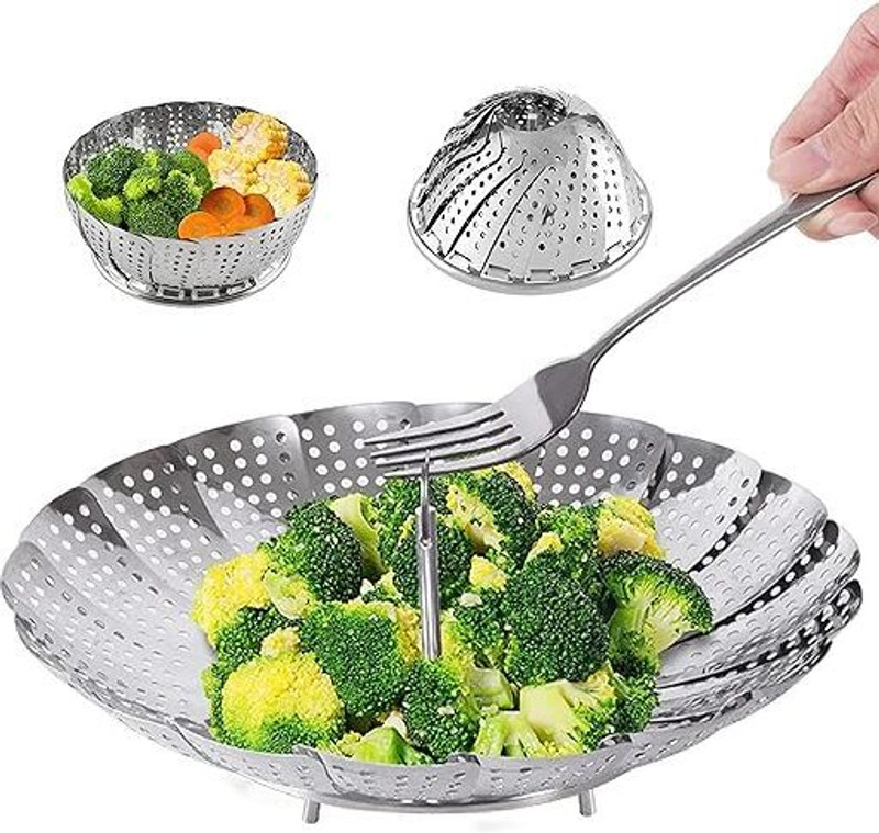 VDNSI Steamer Basket Stainless Steel Vegetable Steamer Basket for Steaming Cooking Stainless Steel Steamer(1 L)