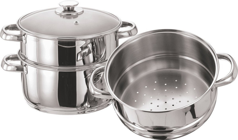 PRISTINE Tri Ply Induction Base Multipurpose Modak Maker 3 tier Stainless Steel Steamer(1 L)
